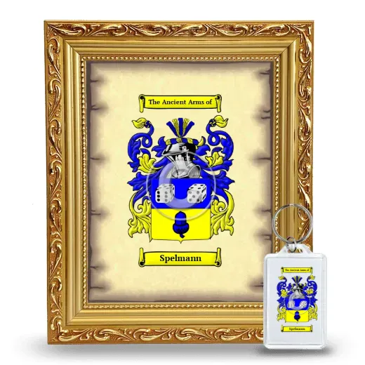 Spelmann Framed Coat of Arms and Keychain - Gold