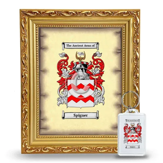 Spigner Framed Coat of Arms and Keychain - Gold