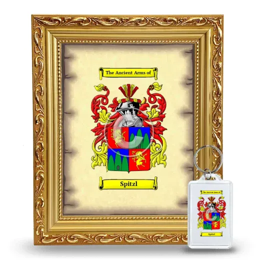 Spitzl Framed Coat of Arms and Keychain - Gold