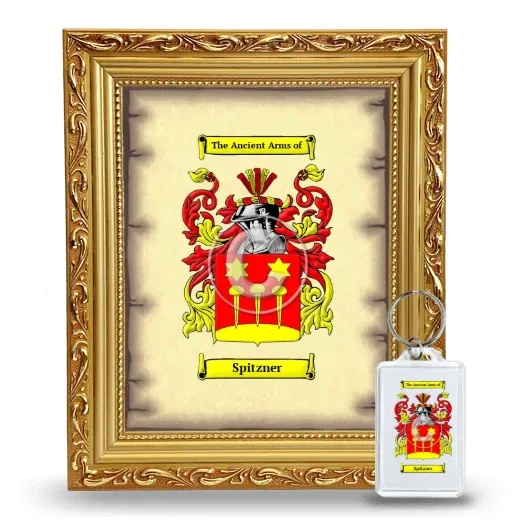 Spitzner Framed Coat of Arms and Keychain - Gold