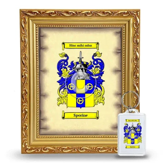 Sporine Framed Coat of Arms and Keychain - Gold