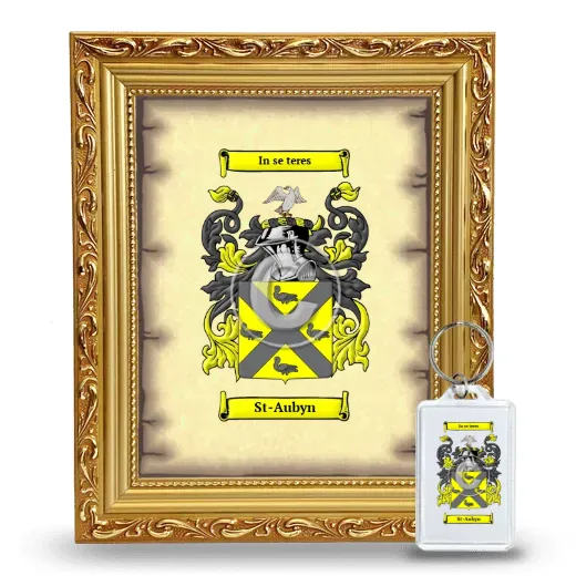 St-Aubyn Framed Coat of Arms and Keychain - Gold