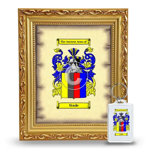 Stade Framed Coat of Arms and Keychain - Gold