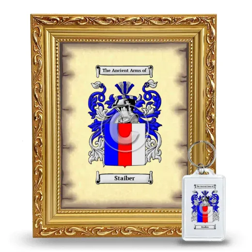 Staiber Framed Coat of Arms and Keychain - Gold
