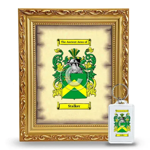 Stalker Framed Coat of Arms and Keychain - Gold