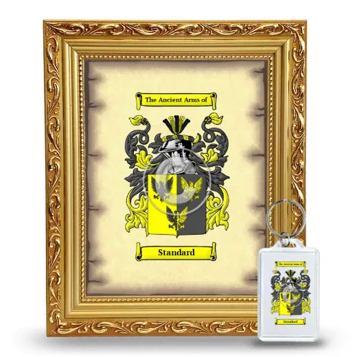 Standard Framed Coat of Arms and Keychain - Gold