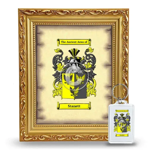 Stanett Framed Coat of Arms and Keychain - Gold