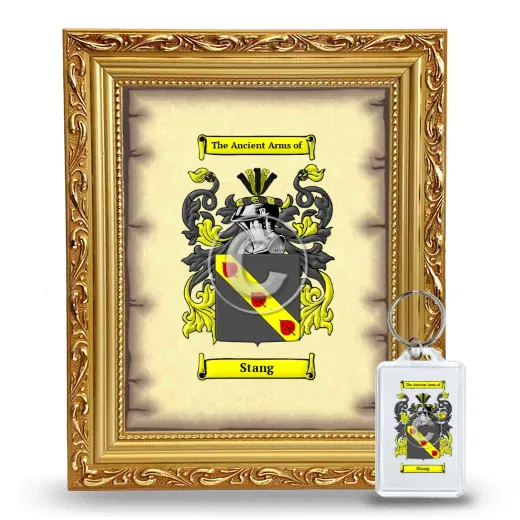 Stang Framed Coat of Arms and Keychain - Gold
