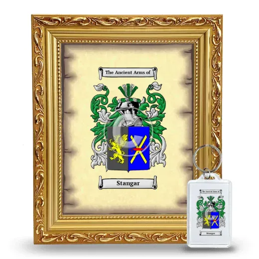 Stangar Framed Coat of Arms and Keychain - Gold