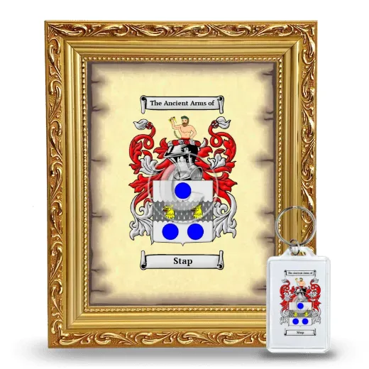 Stap Framed Coat of Arms and Keychain - Gold