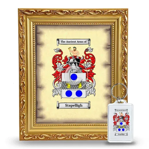 Stapelligh Framed Coat of Arms and Keychain - Gold