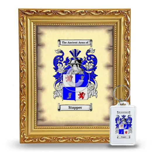 Stapper Framed Coat of Arms and Keychain - Gold