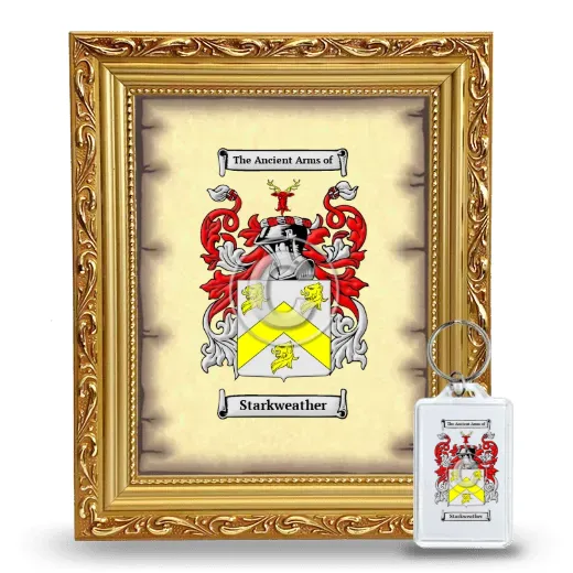 Starkweather Framed Coat of Arms and Keychain - Gold