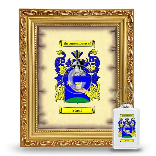 Stauf Framed Coat of Arms and Keychain - Gold