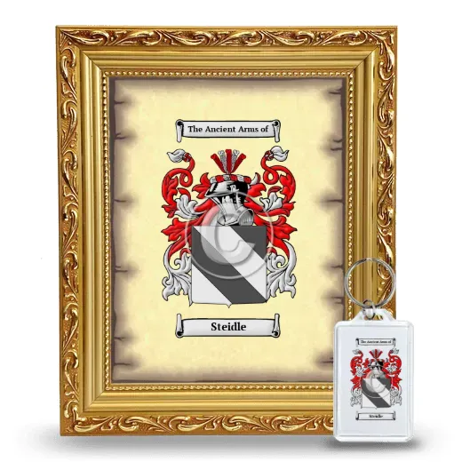 Steidle Framed Coat of Arms and Keychain - Gold