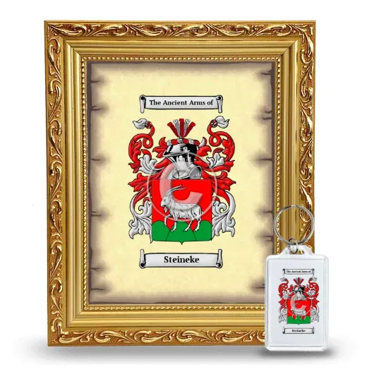 Steineke Framed Coat of Arms and Keychain - Gold