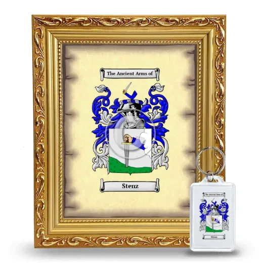 Stenz Framed Coat of Arms and Keychain - Gold