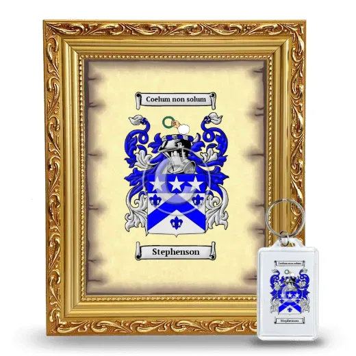 Stephenson Framed Coat of Arms and Keychain - Gold