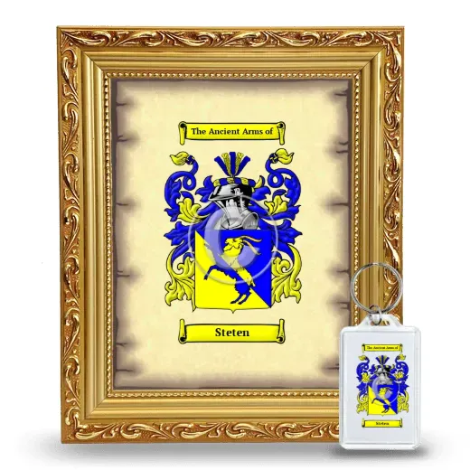 Steten Framed Coat of Arms and Keychain - Gold