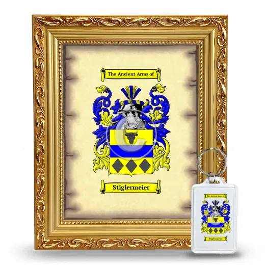 Stiglermeier Framed Coat of Arms and Keychain - Gold