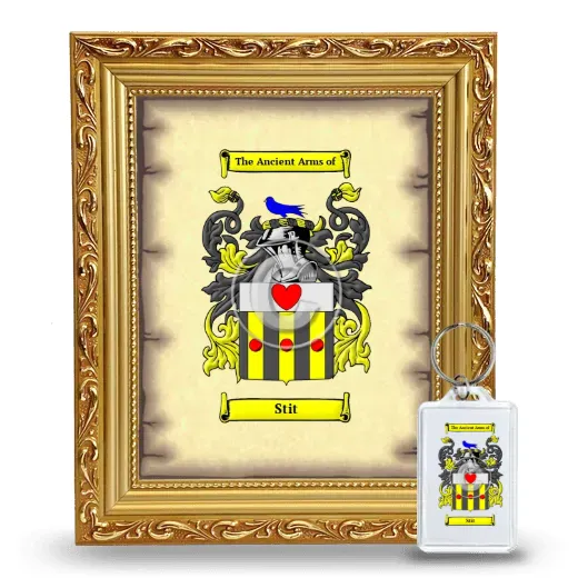Stit Framed Coat of Arms and Keychain - Gold
