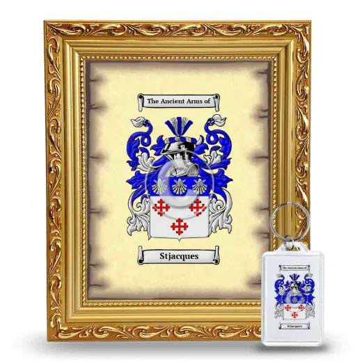 Stjacques Framed Coat of Arms and Keychain - Gold