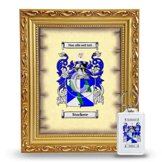 Stockere Framed Coat of Arms and Keychain - Gold