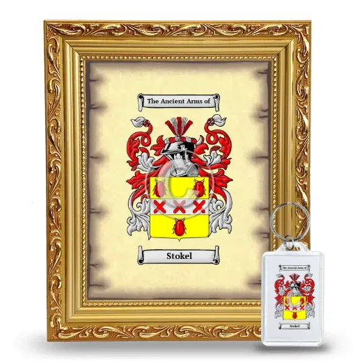 Stokel Framed Coat of Arms and Keychain - Gold