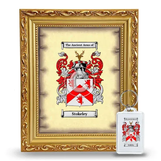 Stokeley Framed Coat of Arms and Keychain - Gold