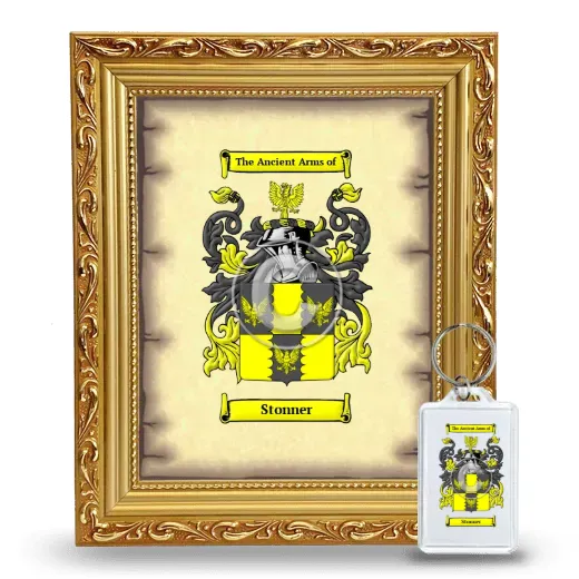 Stonner Framed Coat of Arms and Keychain - Gold