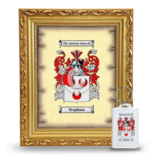 Stopham Framed Coat of Arms and Keychain - Gold