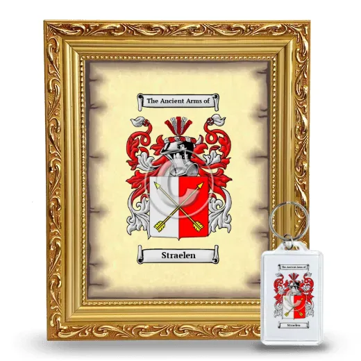 Straelen Framed Coat of Arms and Keychain - Gold