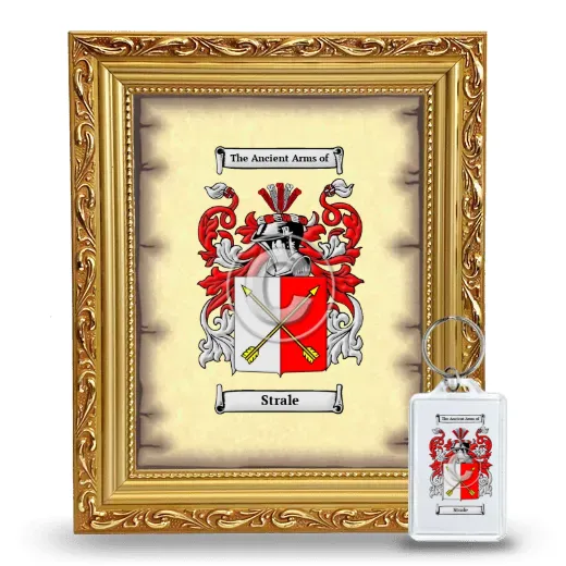 Strale Framed Coat of Arms and Keychain - Gold