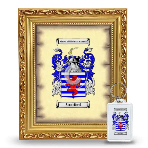 Stratford Framed Coat of Arms and Keychain - Gold