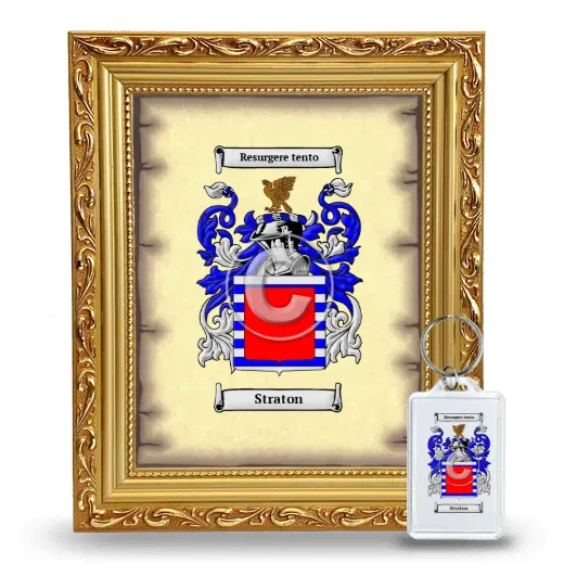 Straton Framed Coat of Arms and Keychain - Gold