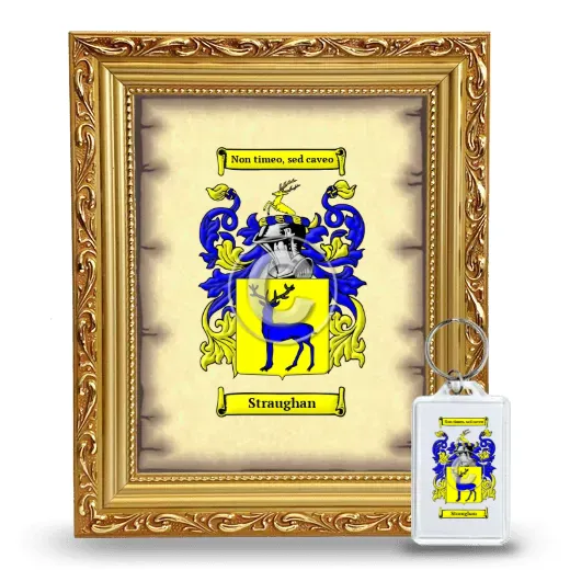 Straughan Framed Coat of Arms and Keychain - Gold