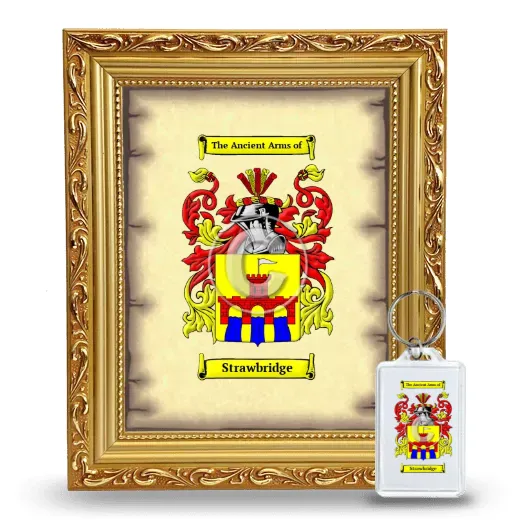 Strawbridge Framed Coat of Arms and Keychain - Gold