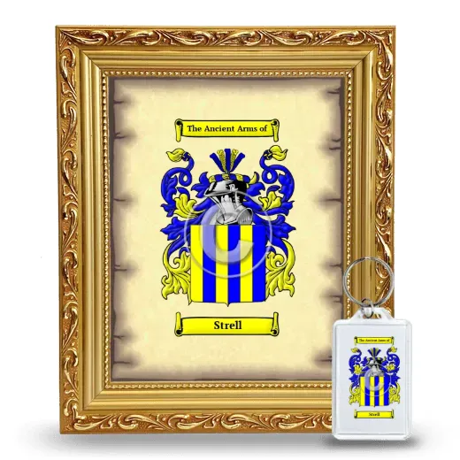 Strell Framed Coat of Arms and Keychain - Gold