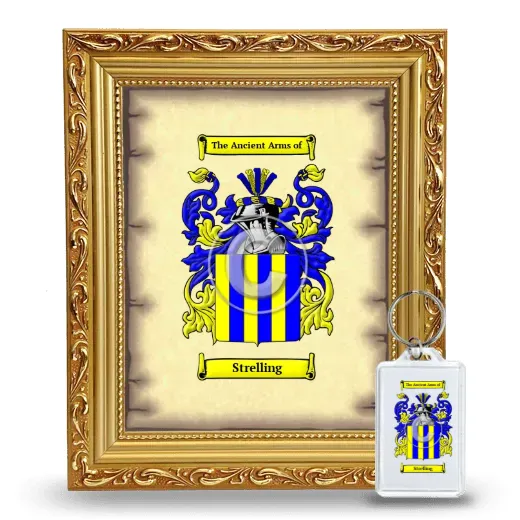 Strelling Framed Coat of Arms and Keychain - Gold