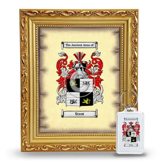 Strot Framed Coat of Arms and Keychain - Gold