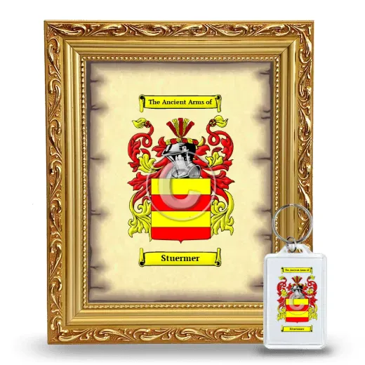 Stuermer Framed Coat of Arms and Keychain - Gold