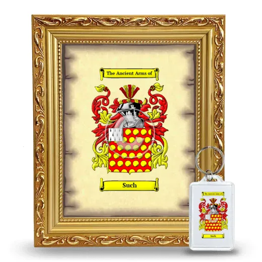Such Framed Coat of Arms and Keychain - Gold