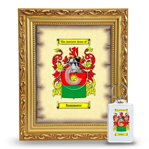 Summers Framed Coat of Arms and Keychain - Gold