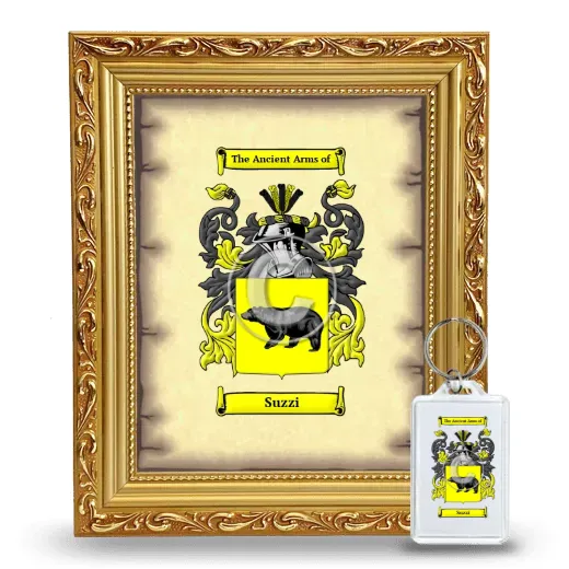 Suzzi Framed Coat of Arms and Keychain - Gold