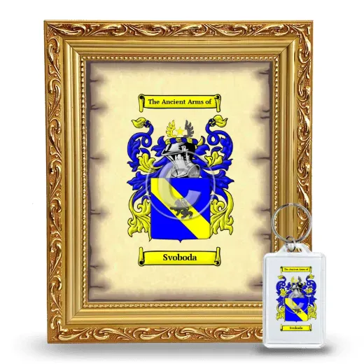 Svoboda Framed Coat of Arms and Keychain - Gold