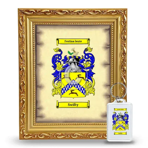 Swifty Framed Coat of Arms and Keychain - Gold