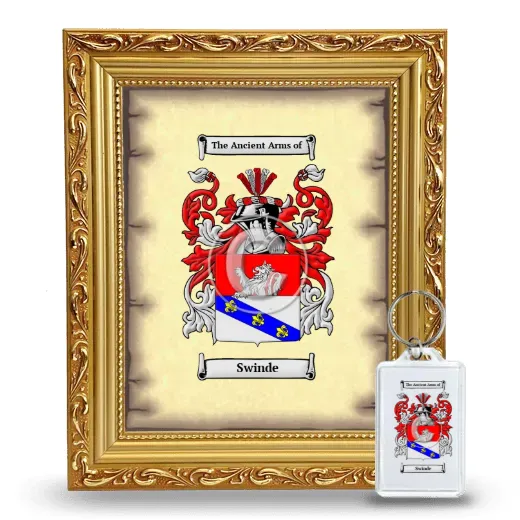 Swinde Framed Coat of Arms and Keychain - Gold