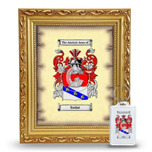 Swint Framed Coat of Arms and Keychain - Gold