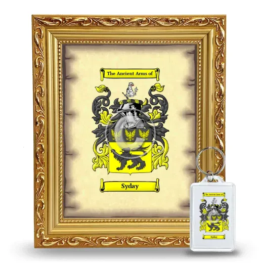 Syday Framed Coat of Arms and Keychain - Gold