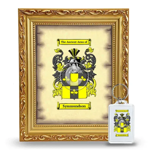 Symmundson Framed Coat of Arms and Keychain - Gold